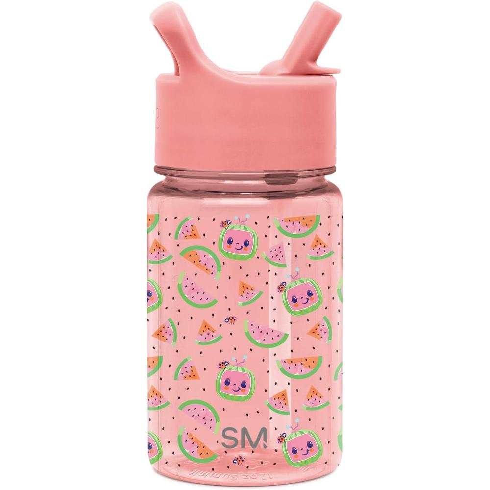 imageSimple Modern Disney Kids Water Bottle Plastic BPAFree Tritan Cup with Leak Proof Straw Lid  Reusable and Durable for Toddlers Girls and Boys  Summit Collection  12oz Pixar PalsCoComelon Pink Melon