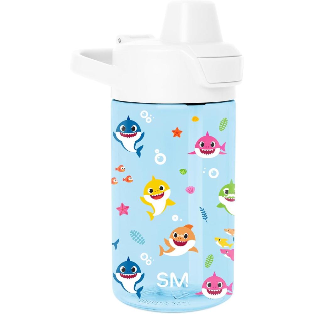 imageSimple Modern Disney Kids Water Bottle Plastic BPAFree Tritan Cup with Leak Proof Straw Lid  Reusable and Durable for Toddlers Girls and Boys  Summit Collection  12oz Pixar PalsBaby Shark Friends