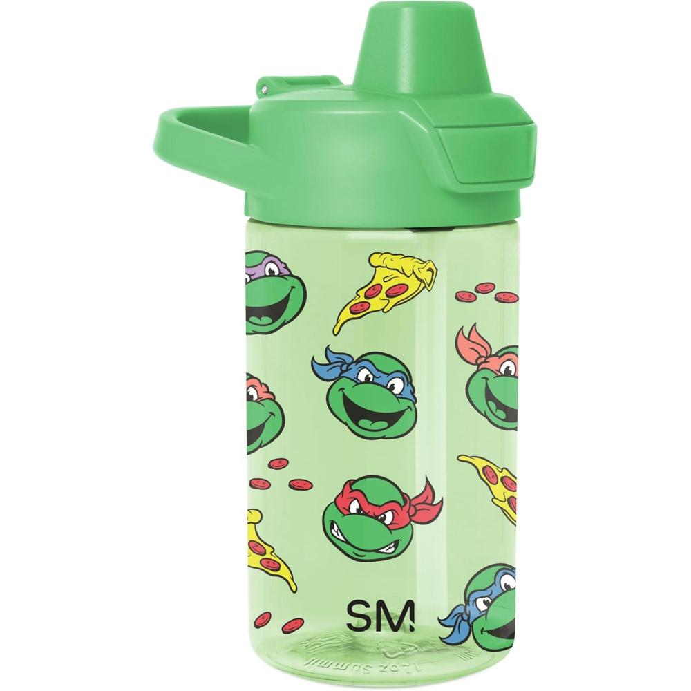 imageSimple Modern Disney Kids Water Bottle Plastic BPAFree Tritan Cup with Leak Proof Straw Lid  Reusable and Durable for Toddlers Girls and Boys  Summit Collection  12oz Pixar PalsTmnt Pizza Time