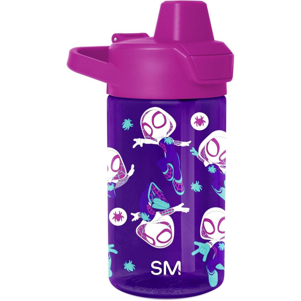 imageSimple Modern Disney Kids Water Bottle Plastic BPAFree Tritan Cup with Leak Proof Straw Lid  Reusable and Durable for Toddlers Girls and Boys  Summit Collection  12oz Pixar PalsMarvel Spider Gwen