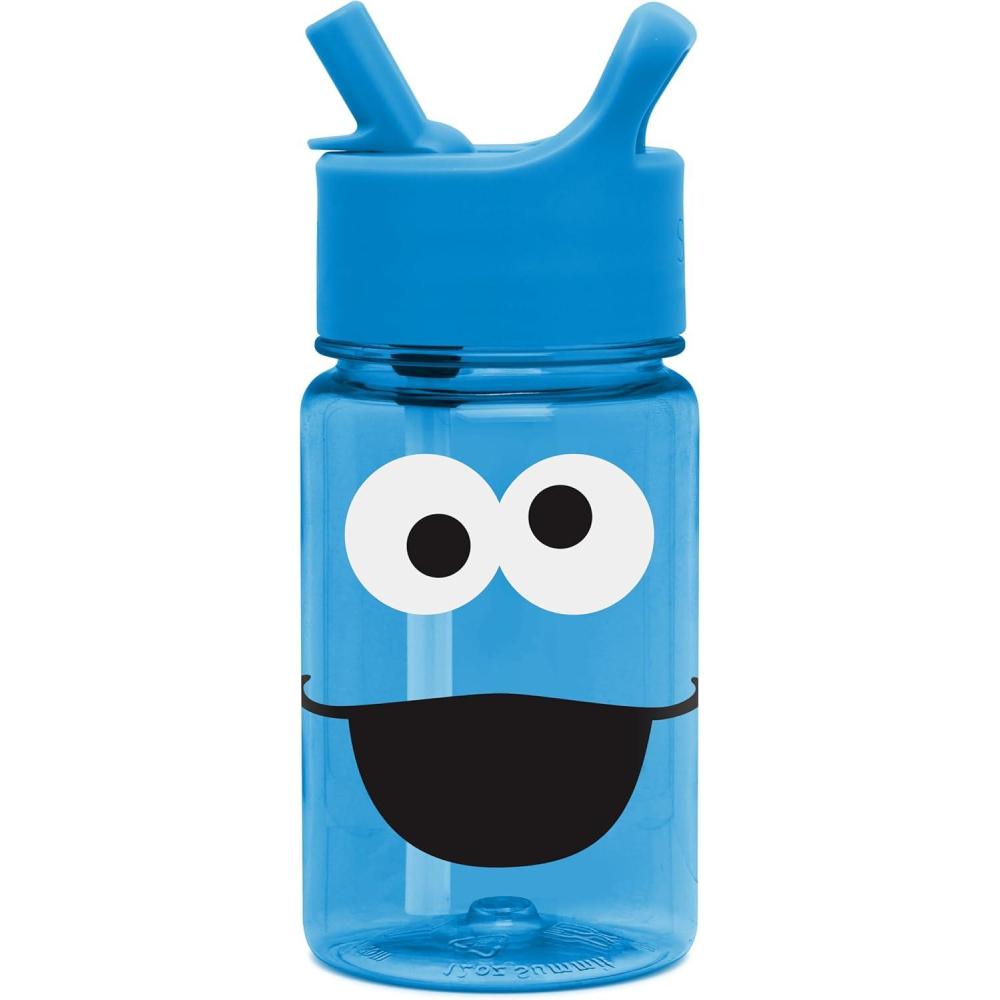 imageSimple Modern Disney Kids Water Bottle Plastic BPAFree Tritan Cup with Leak Proof Straw Lid  Reusable and Durable for Toddlers Girls and Boys  Summit Collection  12oz Pixar PalsSesame Street Cookie Monster Big Face