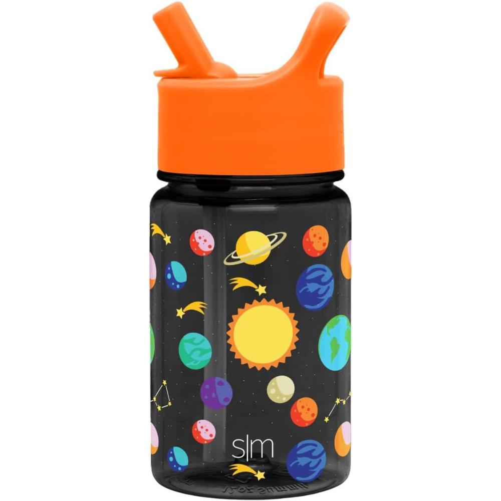 imageSimple Modern Disney Kids Water Bottle Plastic BPAFree Tritan Cup with Leak Proof Straw Lid  Reusable and Durable for Toddlers Girls and Boys  Summit Collection  12oz Pixar PalsSolar System