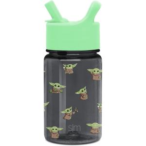 imageSimple Modern Disney Kids Water Bottle Plastic BPAFree Tritan Cup with Leak Proof Straw Lid  Reusable and Durable for Toddlers Girls and Boys  Summit Collection  12oz Pixar PalsStar Wars Grogu Force Strong