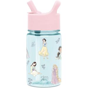 imageSimple Modern Disney Kids Water Bottle Plastic BPAFree Tritan Cup with Leak Proof Straw Lid  Reusable and Durable for Toddlers Girls and Boys  Summit Collection  12oz Pixar PalsDisney Princesses Royal Beauty