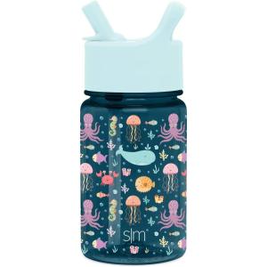 imageSimple Modern Disney Kids Water Bottle Plastic BPAFree Tritan Cup with Leak Proof Straw Lid  Reusable and Durable for Toddlers Girls and Boys  Summit Collection  12oz Pixar PalsUnder the Sea