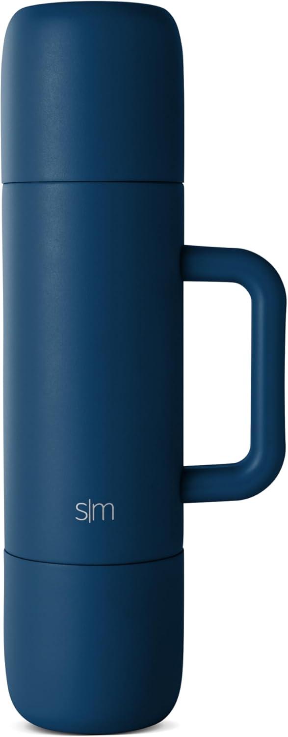 imageSimple Modern 36oz Insulated Hot Beverage Bottle with 2 Mugs  Travel Coffee Thermos for Hot Drinks  Twist and Pour Top  Commute Travel and Picnic Friendly  Roam Collection  ForestSlumberland