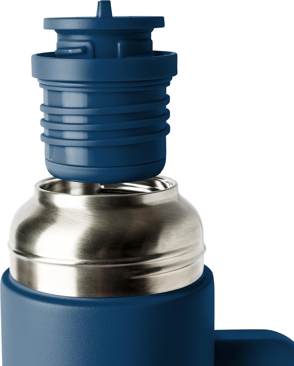 imageSimple Modern 36oz Insulated Hot Beverage Bottle with 2 Mugs  Travel Coffee Thermos for Hot Drinks  Twist and Pour Top  Commute Travel and Picnic Friendly  Roam Collection  ForestSlumberland