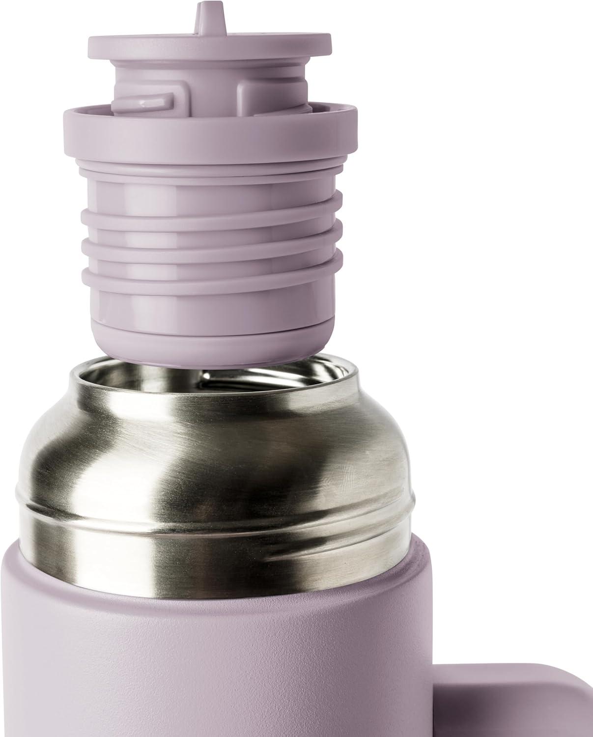 imageSimple Modern 36oz Insulated Hot Beverage Bottle with 2 Mugs  Travel Coffee Thermos for Hot Drinks  Twist and Pour Top  Commute Travel and Picnic Friendly  Roam Collection  ForestLavender Mist