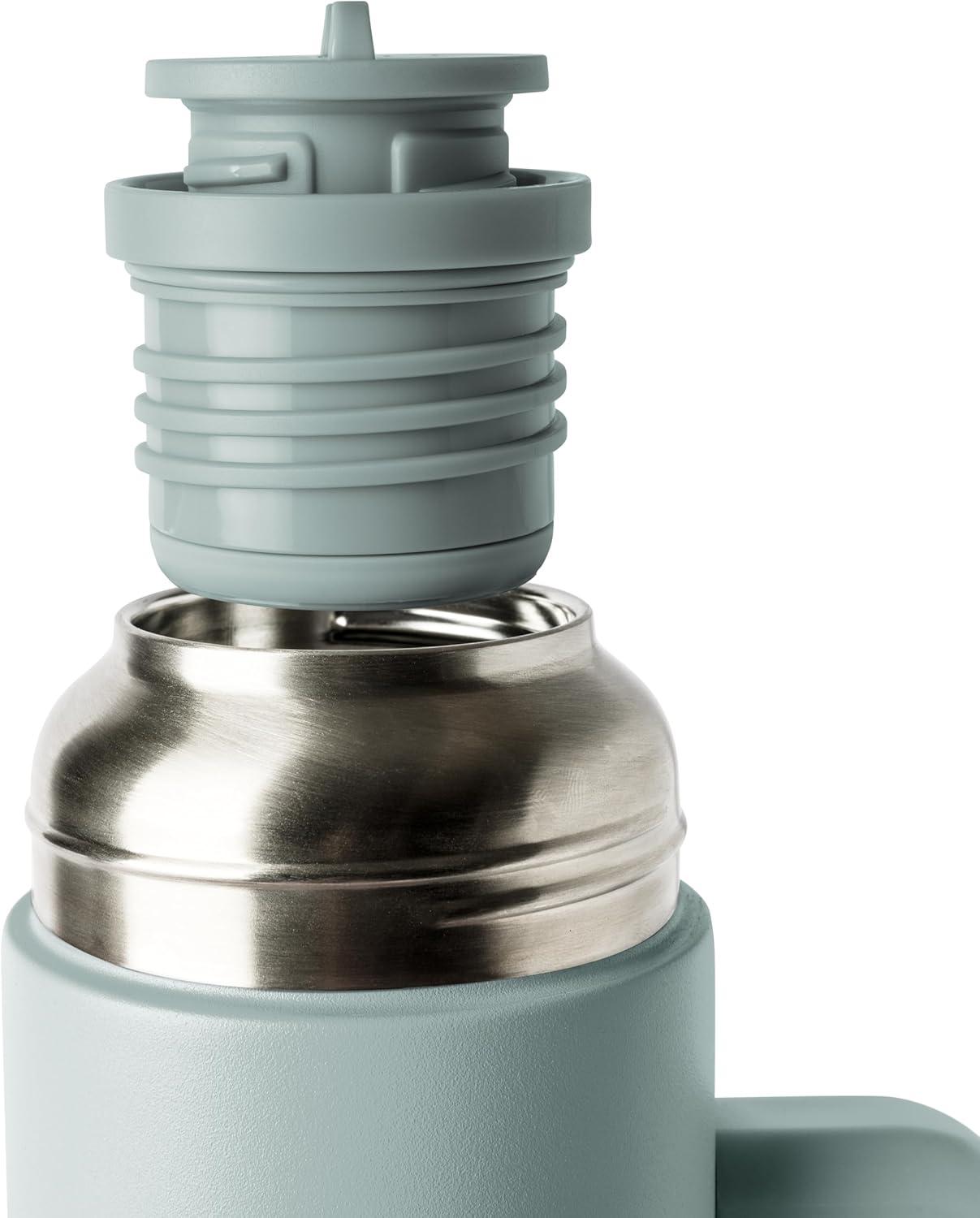 imageSimple Modern 36oz Insulated Hot Beverage Bottle with 2 Mugs  Travel Coffee Thermos for Hot Drinks  Twist and Pour Top  Commute Travel and Picnic Friendly  Roam Collection  ForestSea Glass Sage