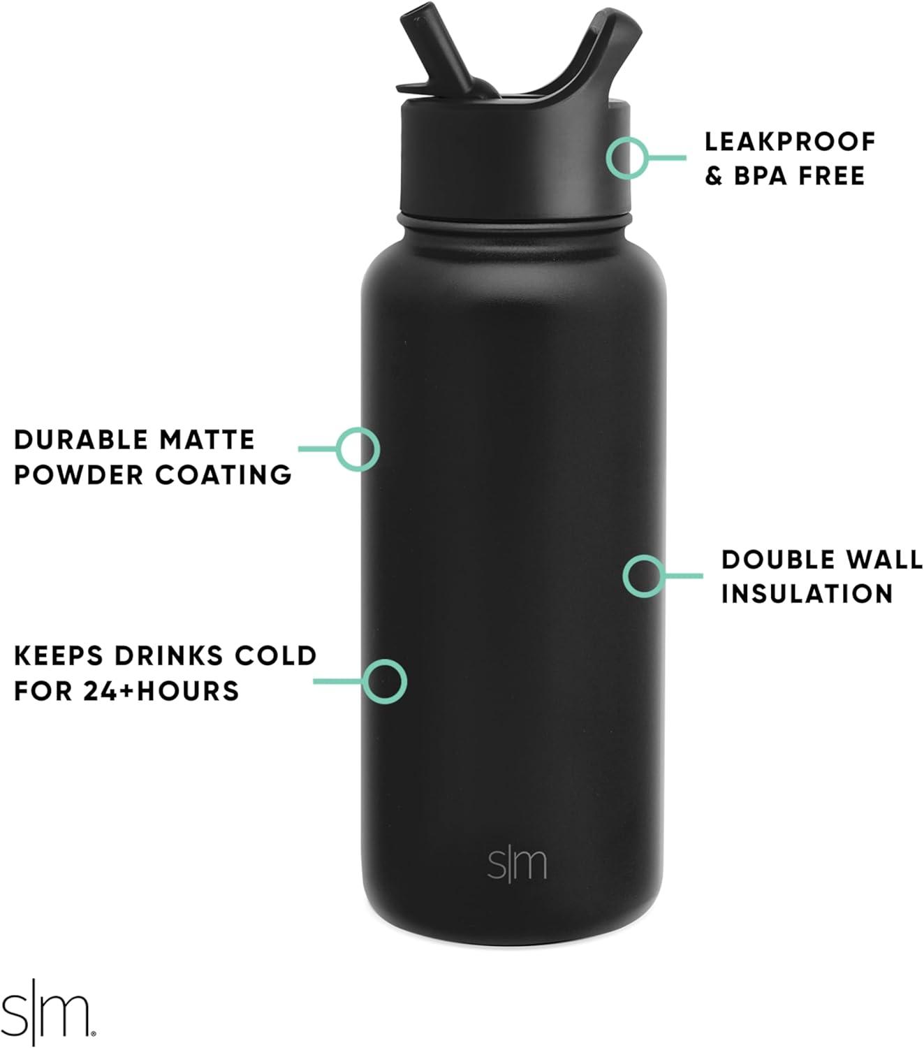 imageSimple Modern Officially Licensed Collegiate University Water Bottle with Straw lid Insulated Stainless Steel Thermos  Summit Collection  32ozNorth Dakota State