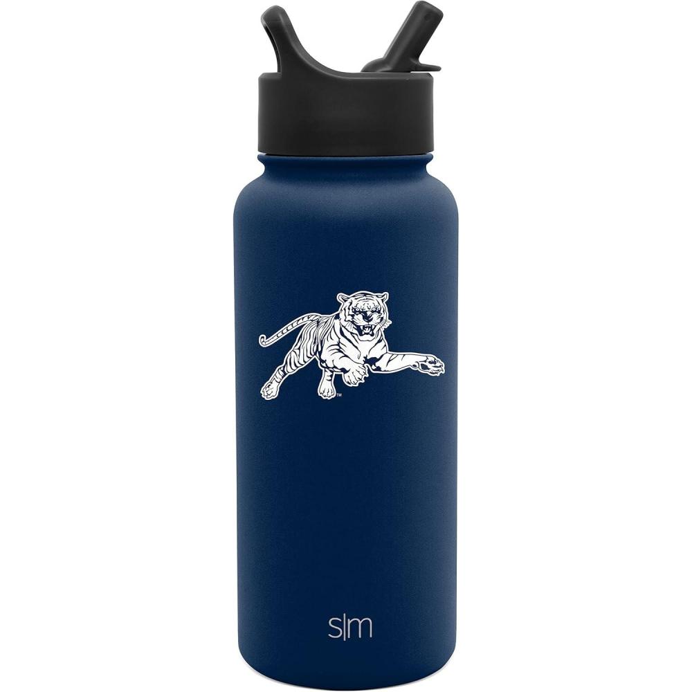 imageSimple Modern Officially Licensed Collegiate University Water Bottle with Straw lid Insulated Stainless Steel Thermos  Summit Collection  32ozJackson State Tigers