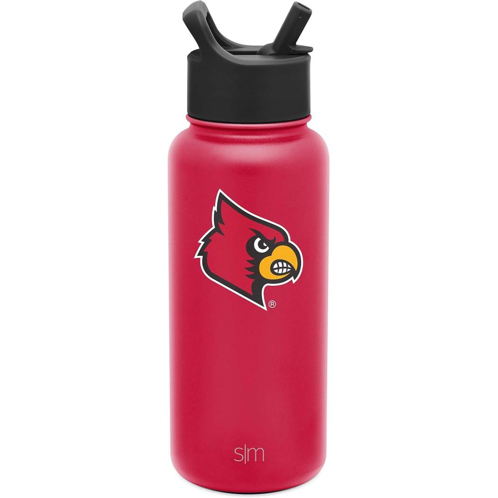 imageSimple Modern Officially Licensed Collegiate University Water Bottle with Straw lid Insulated Stainless Steel Thermos  Summit Collection  32ozLouisville Cardinals