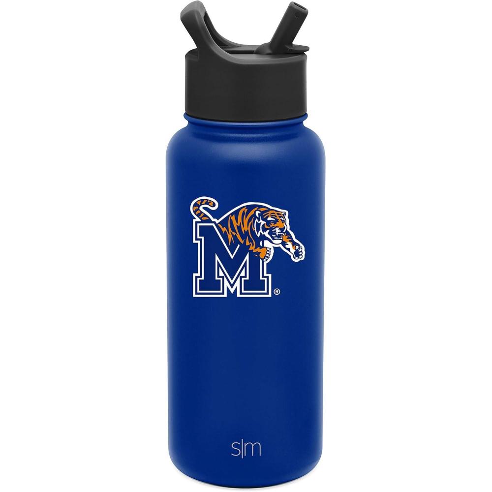 imageSimple Modern Officially Licensed Collegiate University Water Bottle with Straw lid Insulated Stainless Steel Thermos  Summit Collection  32ozMemphis Tigers