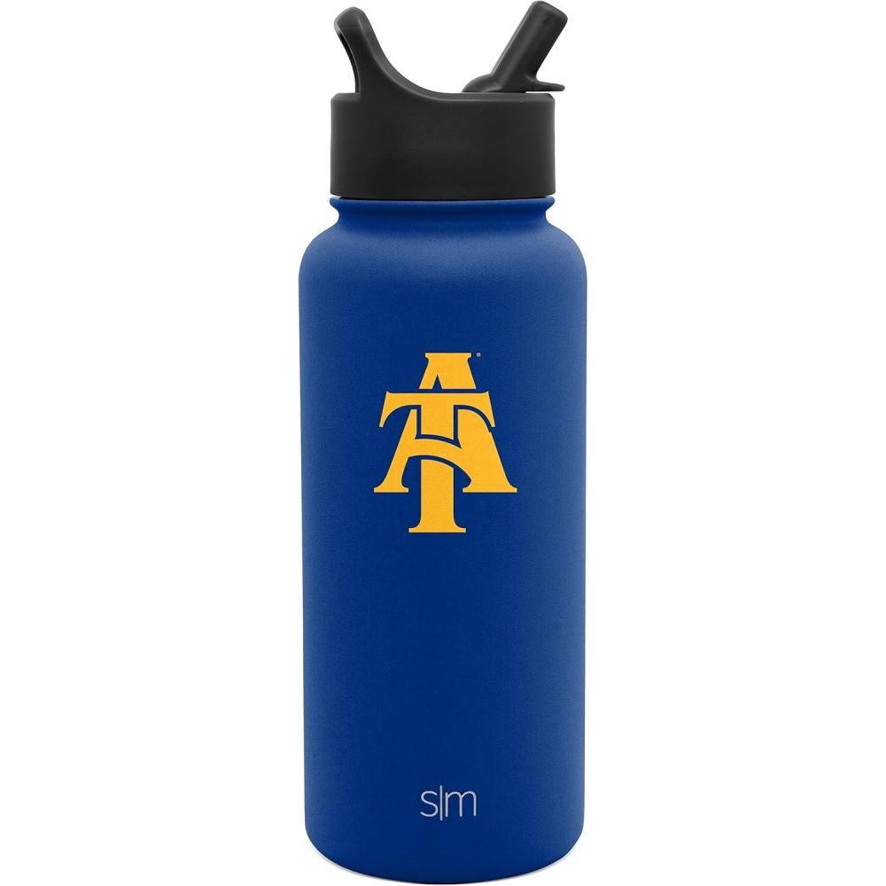imageSimple Modern Officially Licensed Collegiate University Water Bottle with Straw lid Insulated Stainless Steel Thermos  Summit Collection  32ozNorth Carolina AT Aggies