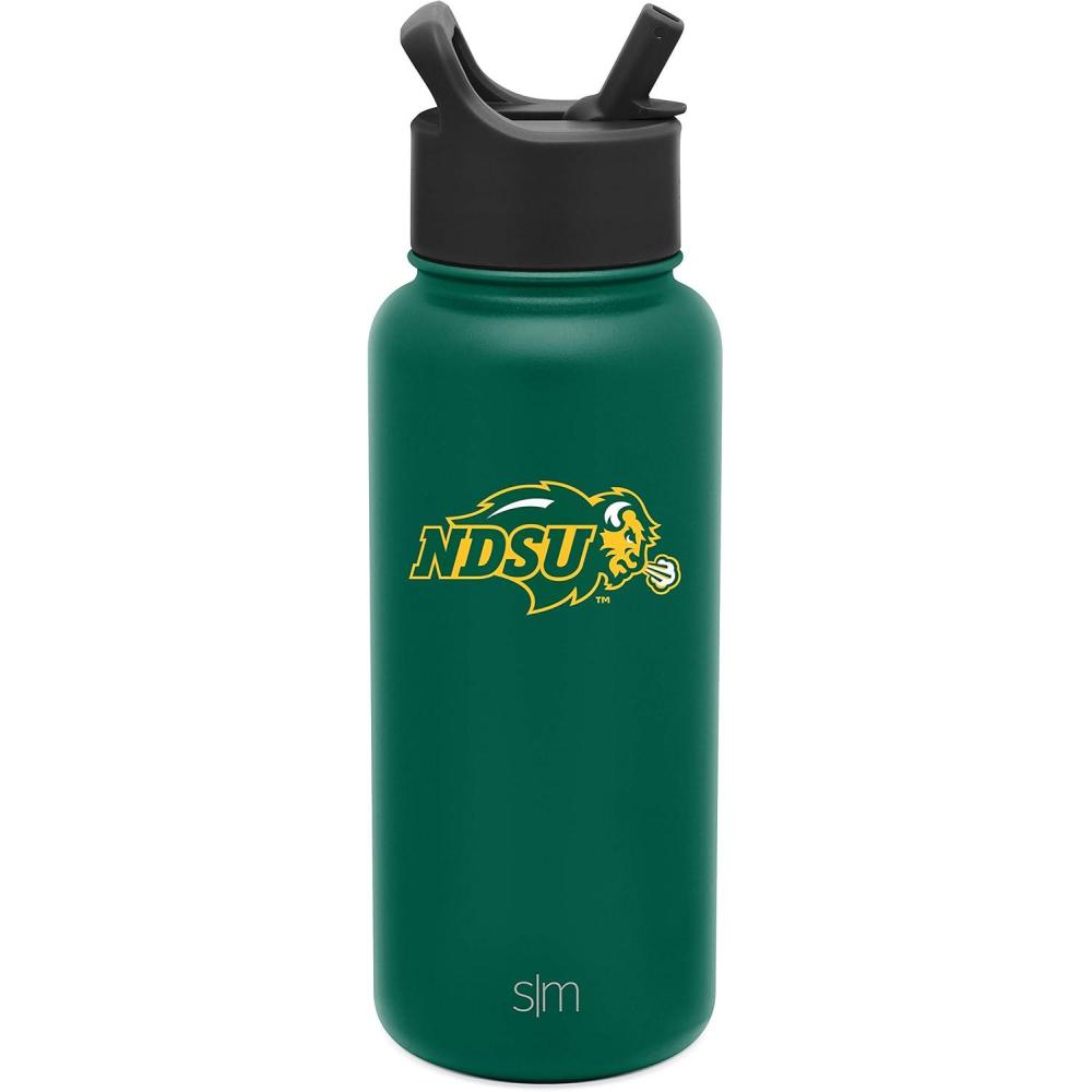 imageSimple Modern Officially Licensed Collegiate University Water Bottle with Straw lid Insulated Stainless Steel Thermos  Summit Collection  32ozNorth Dakota State