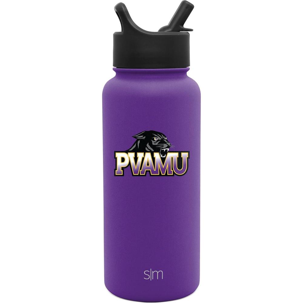 imageSimple Modern Officially Licensed Collegiate University Water Bottle with Straw lid Insulated Stainless Steel Thermos  Summit Collection  32ozPrairie View Panthers