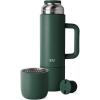 imageSimple Modern 36oz Insulated Hot Beverage Bottle with 2 Mugs  Travel Coffee Thermos for Hot Drinks  Twist and Pour Top  Commute Travel and Picnic Friendly  Roam Collection  ForestForest