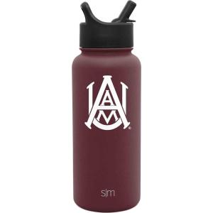 imageSimple Modern Officially Licensed Collegiate University Water Bottle with Straw lid Insulated Stainless Steel Thermos  Summit Collection  32ozAlabama AM Bulldogs