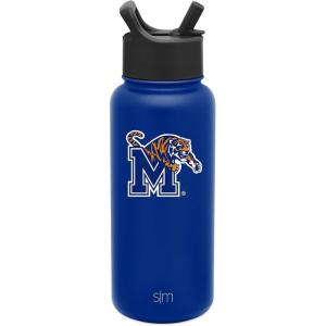 imageSimple Modern Officially Licensed Collegiate University Water Bottle with Straw lid Insulated Stainless Steel Thermos  Summit Collection  32ozMemphis Tigers