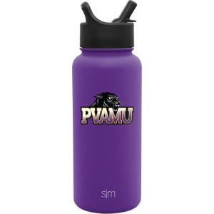 imageSimple Modern Officially Licensed Collegiate University Water Bottle with Straw lid Insulated Stainless Steel Thermos  Summit Collection  32ozPrairie View Panthers
