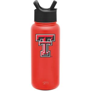 imageSimple Modern Officially Licensed Collegiate University Water Bottle with Straw lid Insulated Stainless Steel Thermos  Summit Collection  32ozTexas Tech Red Raiders