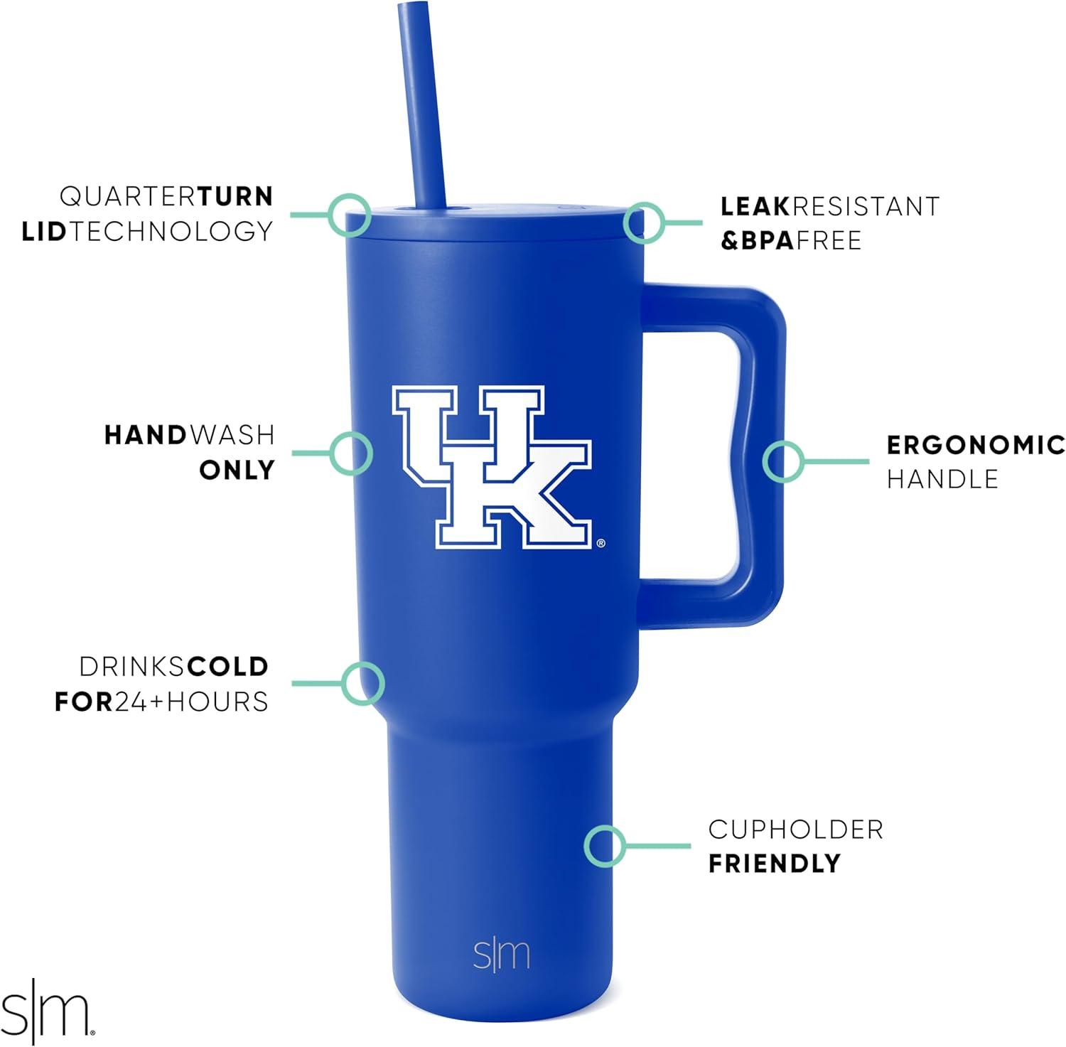 imageSimple Modern Officially Licensed Michigan Wolverines Collegiate University 40oz Tumbler with Handle and Straw Lid  NCAA Football Gifts for Men Women  Trek Collection  University of MichiganKentucky Wildcats