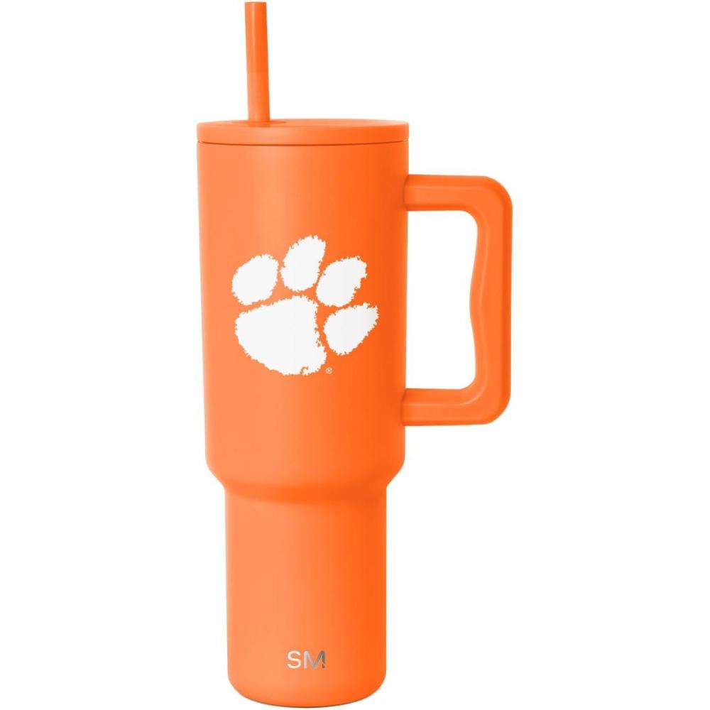 imageSimple Modern Officially Licensed Michigan Wolverines Collegiate University 40oz Tumbler with Handle and Straw Lid  NCAA Football Gifts for Men Women  Trek Collection  University of MichiganClemson Tigers