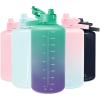 imageSimple Modern Half Gallon 64 oz Water Bottle with Push Button Silicone Straw Lid ampamp Motivational Measurement Marker  Large Reusable Tritan Plastic Water Jug  Summit Collection  Deep OceanOmbre Tropical Seas