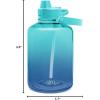 imageSimple Modern Half Gallon 64 oz Water Bottle with Push Button Silicone Straw Lid ampamp Motivational Measurement Marker  Large Reusable Tritan Plastic Water Jug  Summit Collection  Deep OceanOmbre Pacific Dream