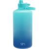 imageSimple Modern Half Gallon 64 oz Water Bottle with Push Button Silicone Straw Lid ampamp Motivational Measurement Marker  Large Reusable Tritan Plastic Water Jug  Summit Collection  Deep OceanOmbre Pacific Dream