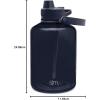 imageSimple Modern Half Gallon 64 oz Water Bottle with Push Button Silicone Straw Lid ampamp Motivational Measurement Marker  Large Reusable Tritan Plastic Water Jug  Summit Collection  Deep OceanDeep Ocean
