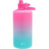 imageSimple Modern Half Gallon 64 oz Water Bottle with Push Button Silicone Straw Lid ampamp Motivational Measurement Marker  Large Reusable Tritan Plastic Water Jug  Summit Collection  Deep OceanOmbre Sorbet