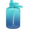 imageSimple Modern Half Gallon 64 oz Water Bottle with Push Button Silicone Straw Lid ampamp Motivational Measurement Marker  Large Reusable Tritan Plastic Water Jug  Summit Collection  Deep OceanOmbre Pacific Dream