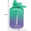 imageSimple Modern Half Gallon 64 oz Water Bottle with Push Button Silicone Straw Lid ampamp Motivational Measurement Marker  Large Reusable Tritan Plastic Water Jug  Summit Collection  Deep OceanOmbre Tropical Seas