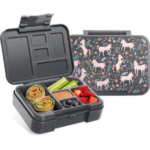 imageSimple Modern Disney Bento Lunch Box for Kids  BPA Free Leakproof Dishwasher Safe  Lunch Container for Girls Toddlers  Porter Collection  5 Compartments  Princess Royal BeautyUnicorn Fields