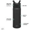 image:imageSimple Modern Water Bottle with Straw Lid  Vacuum Insulated Stainless Steel Metal  Reusable Leak Proof BPAFree Cup for School  Summit Collection  22oz Buttercup Midnight Black