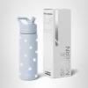 image:imageSimple Modern Water Bottle with Straw Lid  Vacuum Insulated Stainless Steel Metal  Reusable Leak Proof BPAFree Cup for School  Summit Collection  22oz ButtercupPattern Sweet Daisy on Blue