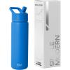 image:imageSimple Modern Water Bottle with Straw Lid  Vacuum Insulated Stainless Steel Metal  Reusable Leak Proof BPAFree Cup for School  Summit Collection  22oz ButtercupSupersonic Blue