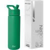 image:imageSimple Modern Water Bottle with Straw Lid  Vacuum Insulated Stainless Steel Metal  Reusable Leak Proof BPAFree Cup for School  Summit Collection  22oz ButtercupKelly Green
