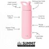 image:imageSimple Modern Water Bottle with Straw Lid  Vacuum Insulated Stainless Steel Metal  Reusable Leak Proof BPAFree Cup for School  Summit Collection  22oz ButtercupBlush