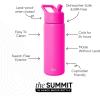 image:imageSimple Modern Water Bottle with Straw Lid  Vacuum Insulated Stainless Steel Metal  Reusable Leak Proof BPAFree Cup for School  Summit Collection  22oz ButtercupRaspberry Vibes