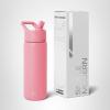 image:imageSimple Modern Water Bottle with Straw Lid  Vacuum Insulated Stainless Steel Metal  Reusable Leak Proof BPAFree Cup for School  Summit Collection  22oz ButtercupVelvet Pink