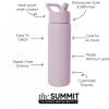 image:imageSimple Modern Water Bottle with Straw Lid  Vacuum Insulated Stainless Steel Metal  Reusable Leak Proof BPAFree Cup for School  Summit Collection  22oz ButtercupLavender Mist