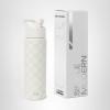 image:imageSimple Modern Water Bottle with Straw Lid  Vacuum Insulated Stainless Steel Metal  Reusable Leak Proof BPAFree Cup for School  Summit Collection  22oz ButtercupPattern Cream Checkmate