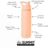 image:imageSimple Modern Water Bottle with Straw Lid  Vacuum Insulated Stainless Steel Metal  Reusable Leak Proof BPAFree Cup for School  Summit Collection  22oz ButtercupBellini