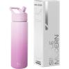 image:imageSimple Modern Water Bottle with Straw Lid  Vacuum Insulated Stainless Steel Metal  Reusable Leak Proof BPAFree Cup for School  Summit Collection  22oz ButtercupOmbre Violet Dreams