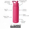image:imageSimple Modern Water Bottle with Straw Lid  Vacuum Insulated Stainless Steel Metal  Reusable Leak Proof BPAFree Cup for School  Summit Collection  22oz ButtercupBerry Twist