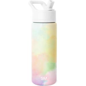 image:imageSimple Modern Water Bottle with Straw Lid  Vacuum Insulated Stainless Steel Metal  Reusable Leak Proof BPAFree Cup for School  Summit Collection  22oz ButtercupPattern Cotton Candy Tie Dye