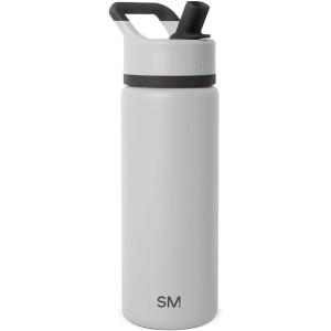 image:imageSimple Modern Water Bottle with Straw Lid  Vacuum Insulated Stainless Steel Metal  Reusable Leak Proof BPAFree Cup for School  Summit Collection  22oz ButtercupIce Gray