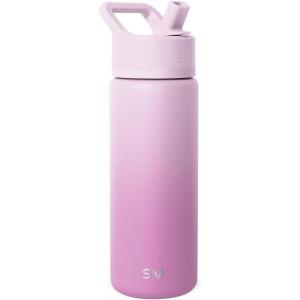 image:imageSimple Modern Water Bottle with Straw Lid  Vacuum Insulated Stainless Steel Metal  Reusable Leak Proof BPAFree Cup for School  Summit Collection  22oz ButtercupOmbre Violet Dreams